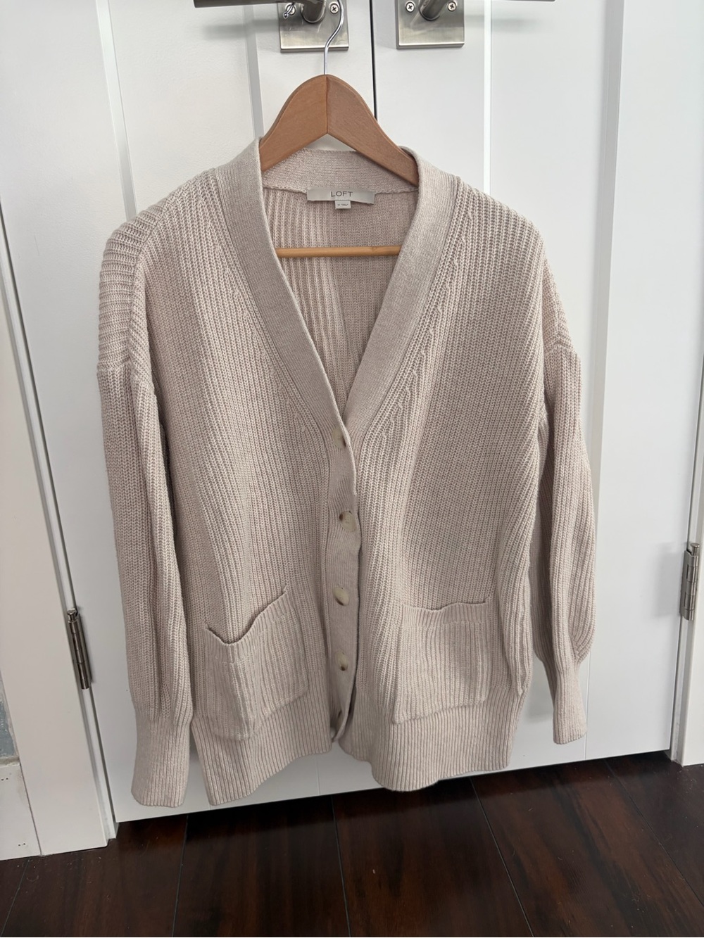 LOFT Ribbed Button Cardigan - Picture 2 of 5